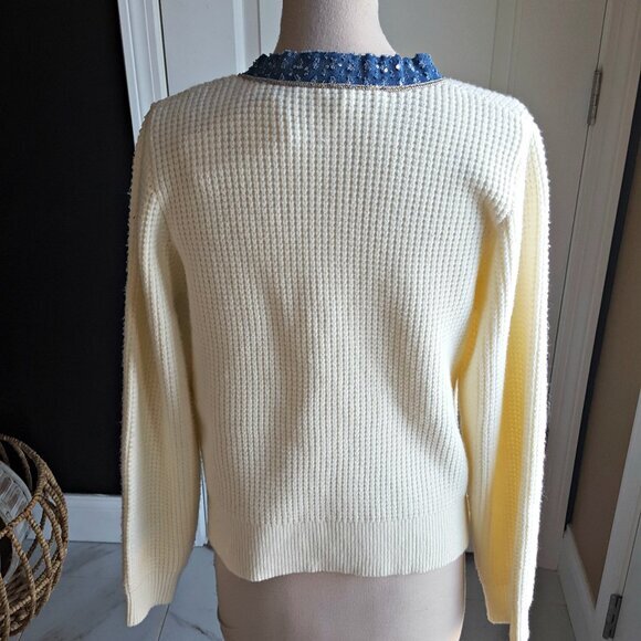 NWT! NANETTE LEPORE Tweed LUXURY CARDIGAN SWEATER - Picture 4 of 9